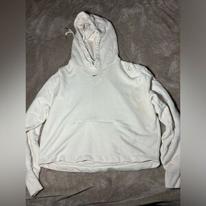 Nike Cream Pullover Croptop Hoodie with Drawstring Hood